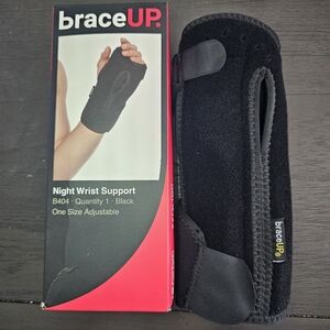 BraceUP Night Wrist Support Brace (B404) Adjustable Black | Left/Right Hand
